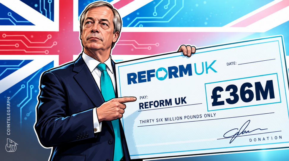 Farage’s reform uk gets biggest donation ever from crypto billionaire: reports