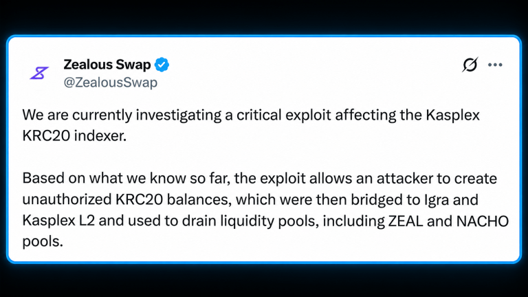 Kasplex krc 20 indexer signature bypass drains two token pools