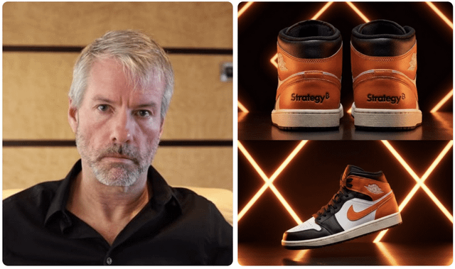 Microstrategy just launched $250 bitcoin themed jordans, but doesn't accept bitcoin or any crypto as payment. michael saylor: ''if you wanna run like a bull then you need to also look like one''