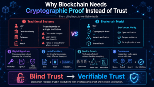 Why blockchain needs cryptographic proof instead of trust?