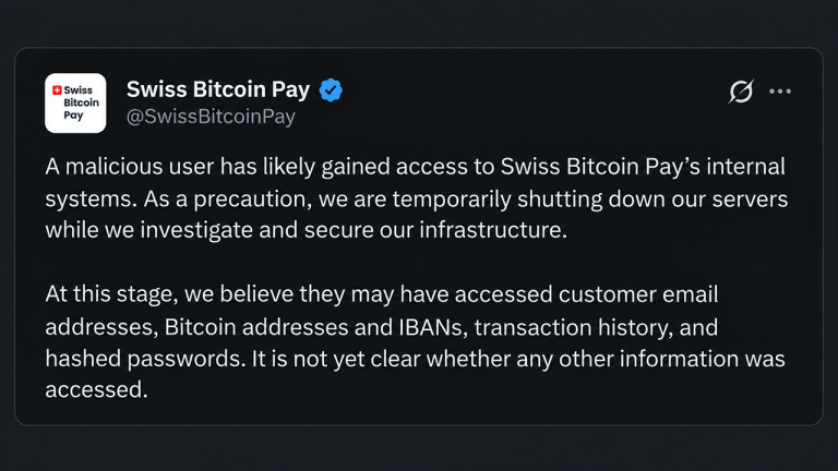 Swiss bitcoin pay just went dark after a mysterious intruder