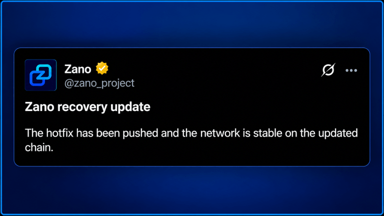 Zano network stabilizes after 30 day blockchain rewind
