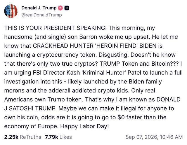 Trump was satoshi the whole time