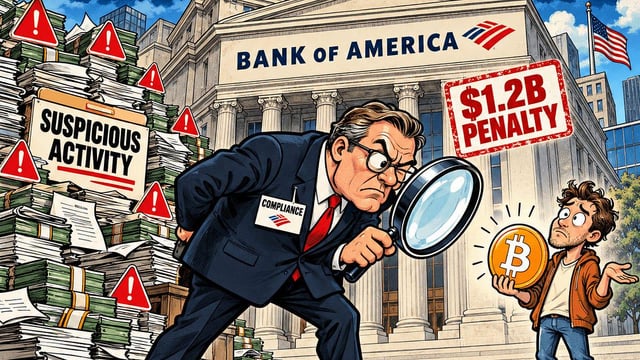 Bank of america missed $5 billion in suspicious activity. tell me again why bitcoin is the problem. the $1.2 billion penalty is the headline. the deeper story is a financial system that demands more information about everyone—and still struggles to act on what it already knows.
