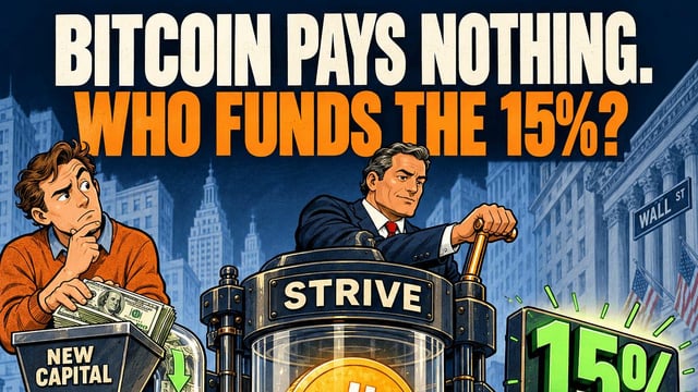 Bitcoin pays no interest. strive wants to pay investors 15%. an 18 month dividend reserve buys time. after that, strive expects fresh capital to do much of the funding. the next bitcoin stress test may be the financial system being built around it.