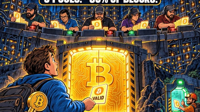 Five pools dominate bitcoin mining. who decides whether your payment gets through?