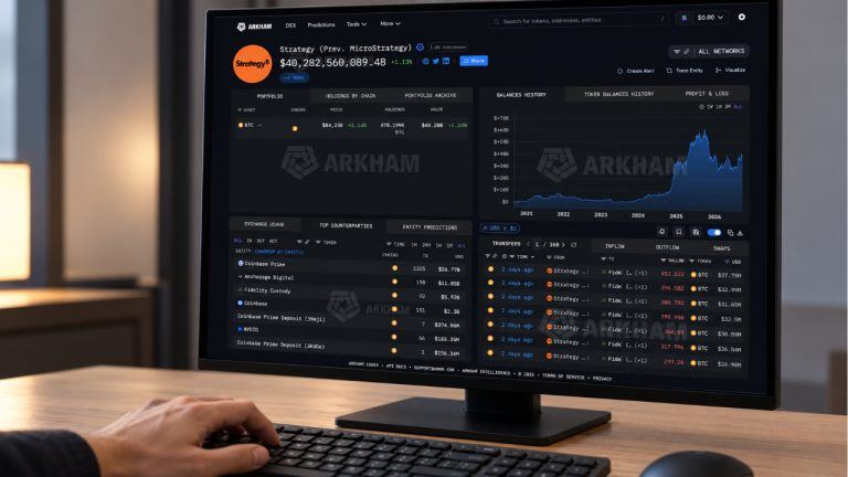 Arkham says it tracks 78% of strategy’s 847,666 bitcoin holdings