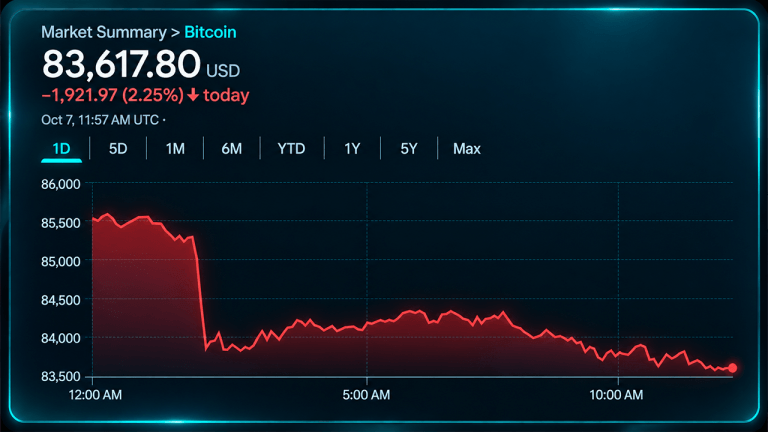 Bitcoin price slides to $83k as short term bears take control
