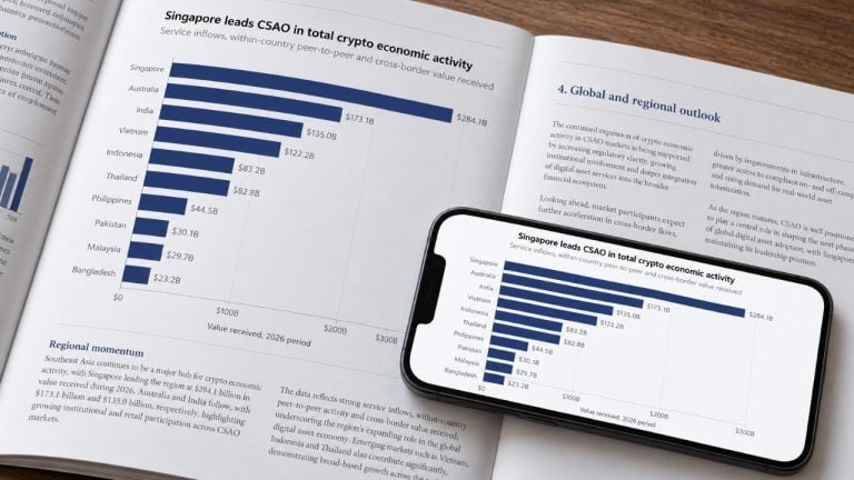 Singapore’s crypto activity hits $284 billion as institutional activity jumps 94%