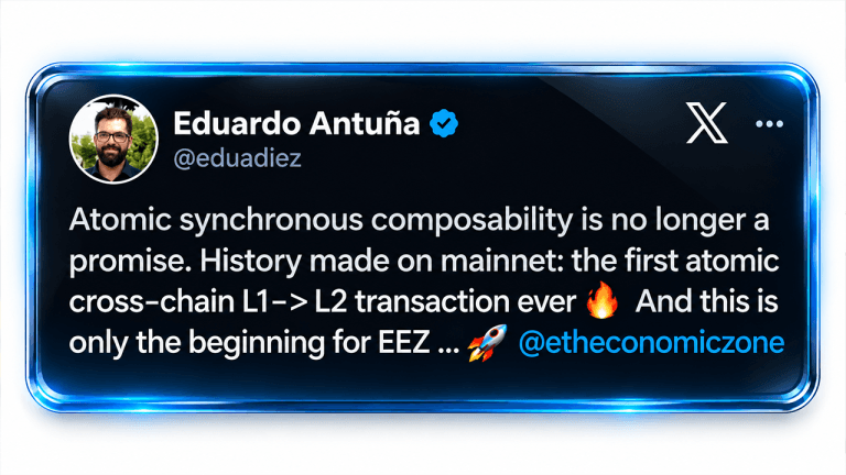 Ethereum economic zone runs atomic l1 l2 transfer on mainnet