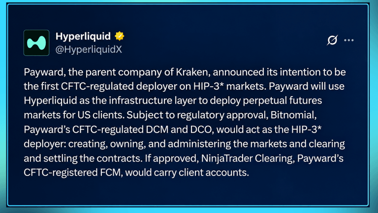 Kraken parent payward eyes first cftc regulated hyperliquid futures market