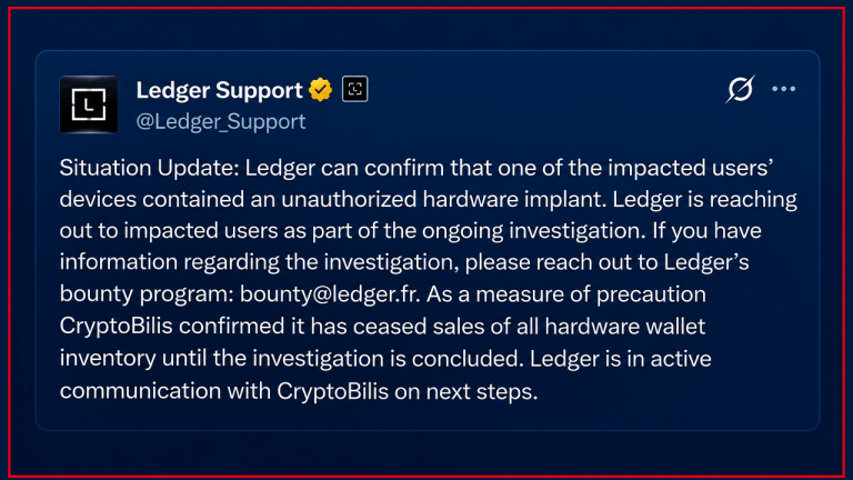 Ledger confirms hidden hardware implant in affected user’s wallet