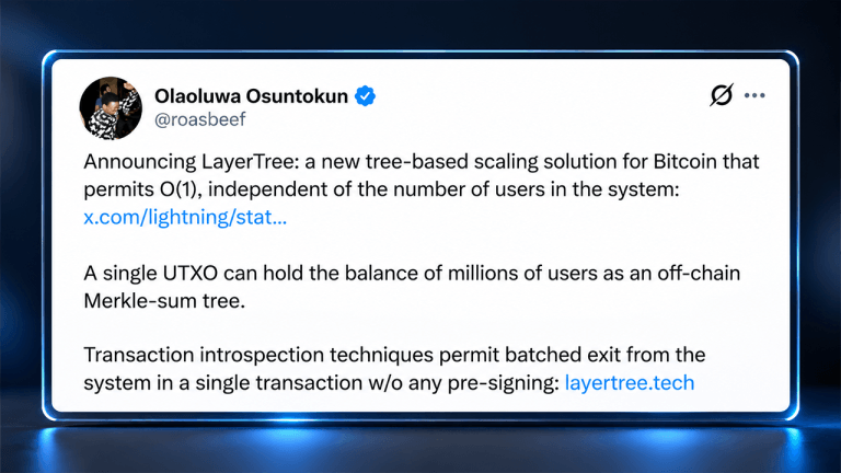 New tree based bitcoin scaling proposal targets millions of users