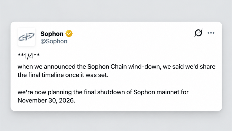 Sophon set to pull plug on layer 2 network after $70m funding push