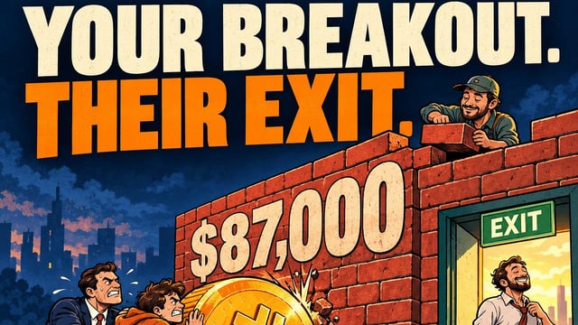 Bitcoin’s $87,000 wall: your breakout is someone else’s exit. etf buyers are back. so are sellers. behind the stalled rally is a struggle between fresh conviction, old regret, and demand that has quietly slowed.
